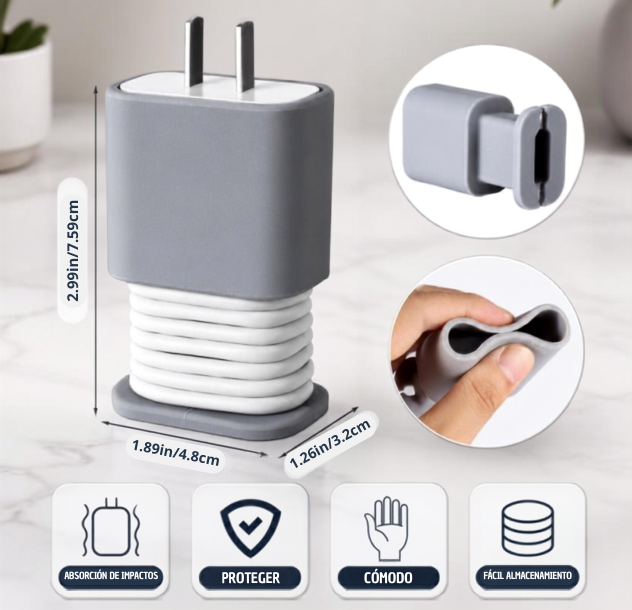 CableWrap - Funda de silicona organizadora para cargador de móvil